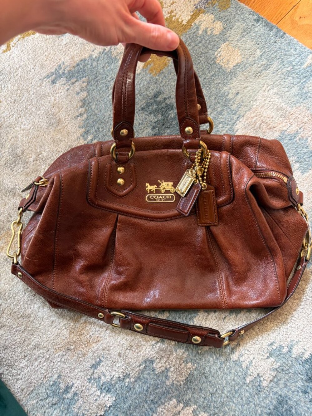 Vintage Coach Dark Brown Leather Satchel BRAND NEW - Picture 2 of 11